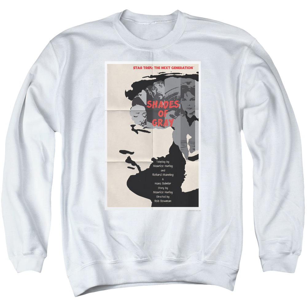 Star Trek & TNG Season 2 Episode 22 Long Sleeve Adult Crewneck Sweatshirt, White - Medium