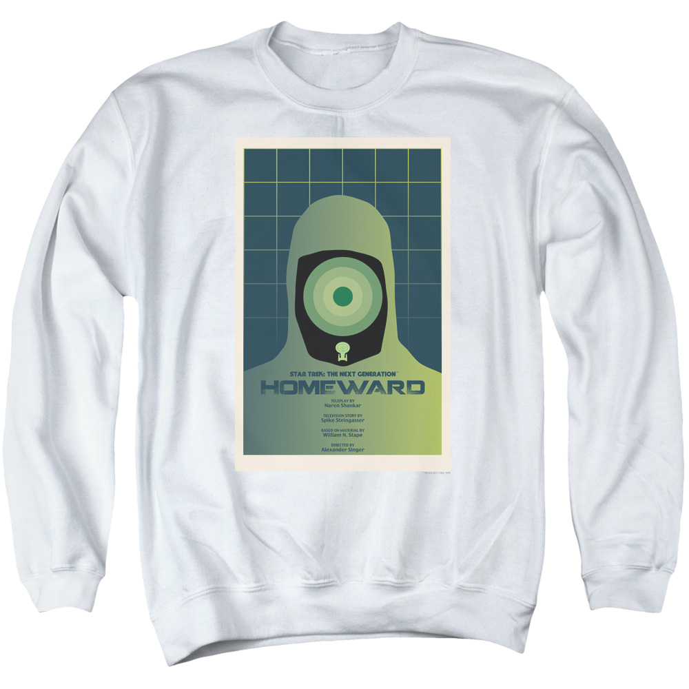 Star Trek & TNG Season 7 Episode 13 Long Sleeve Adult Crewneck Sweatshirt, White - Large