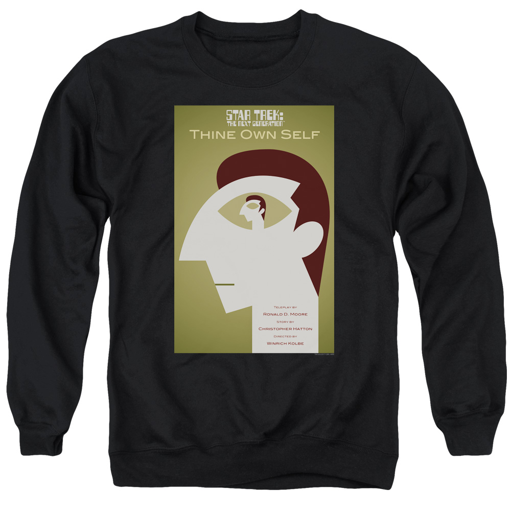 Star Trek & TNG Season 7 Episode 16 Long Sleeve Adult Crewneck Sweatshirt, Black - Medium