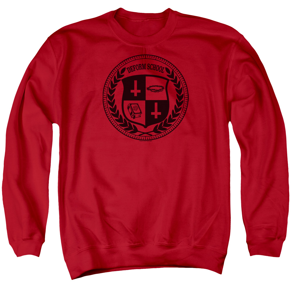 Hell Fest & Deform School Long Sleeve Adult Crewneck Sweatshirt, Red - Medium