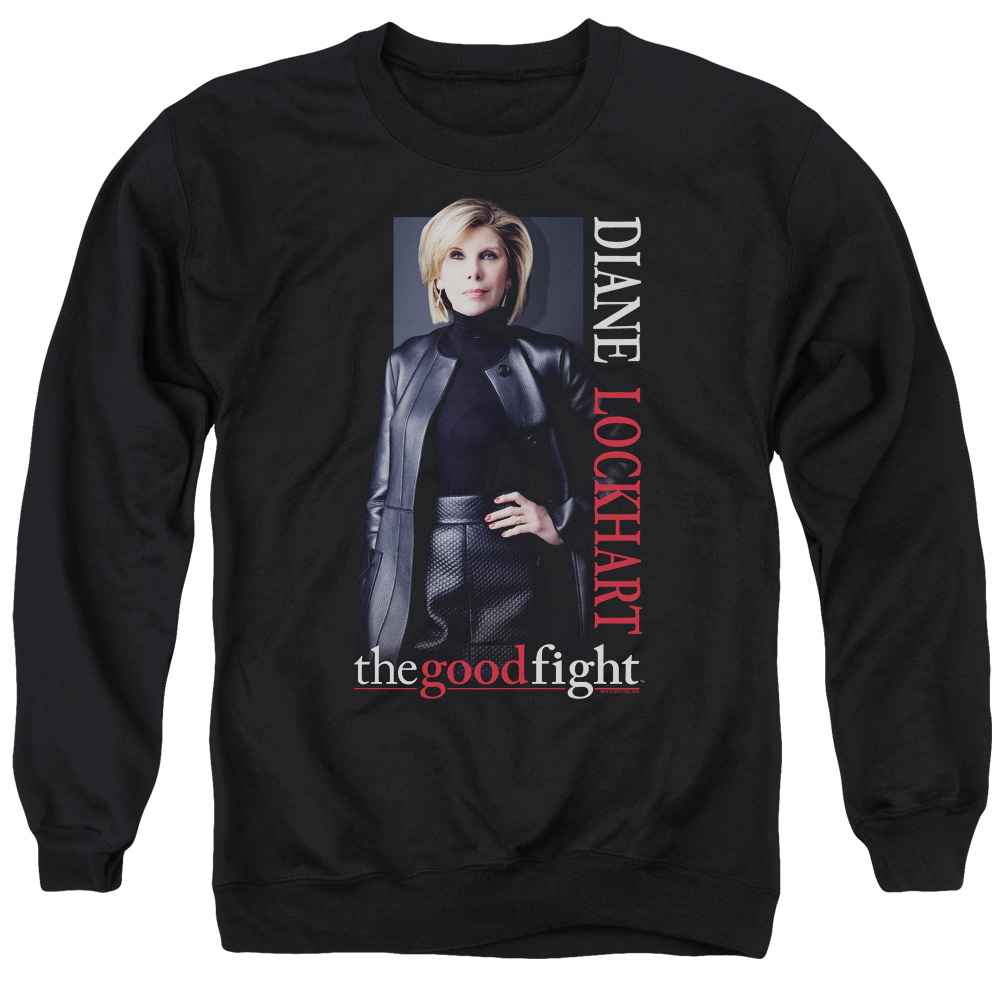 The Good Fight & Diane Long Sleeve Adult Crewneck Sweatshirt, Black - Medium