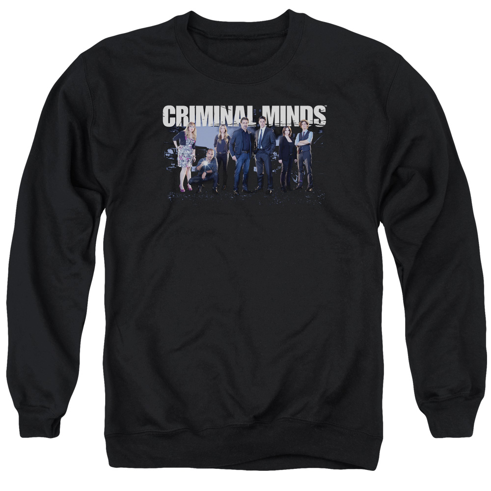 Criminal Minds & Season 10 Cast Long Sleeve Adult Crewneck Sweatshirt, Black - Large