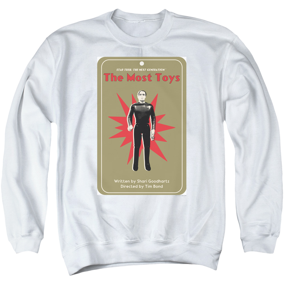 CBS2086-AS-4 Star Trek & TNG Season 3 Episode 22 Long Sleeve Adult Crewneck Sweatshirt, White - Extra Large