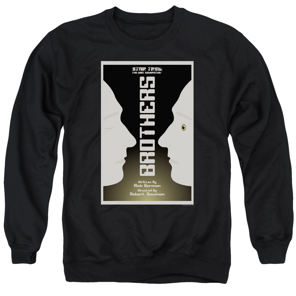 CBS2093B-AS-3 Star Trek & TNG Season 4 Episode 3 Long Sleeve Adult Crewneck Sweatshirt, Black - Large