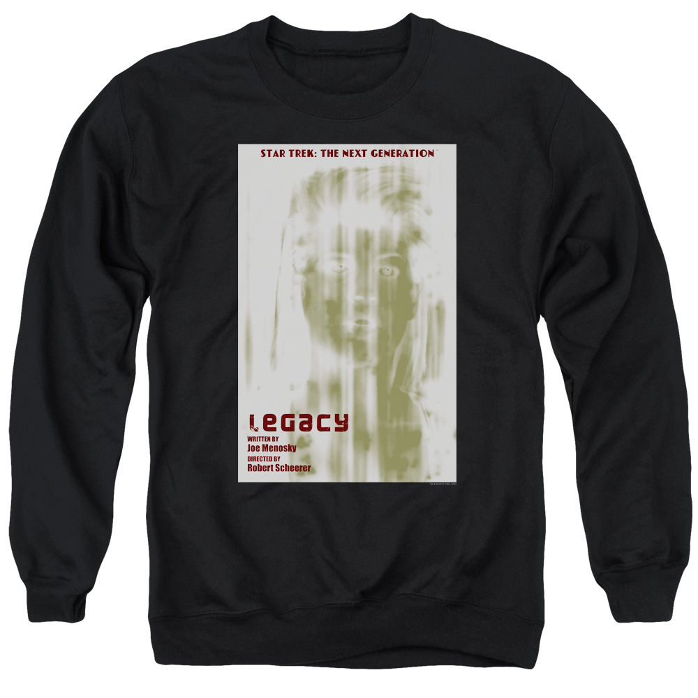 CBS2096B-AS-3 Star Trek & TNG Season 4 Episode 6 Long Sleeve Adult Crewneck Sweatshirt, Black - Large
