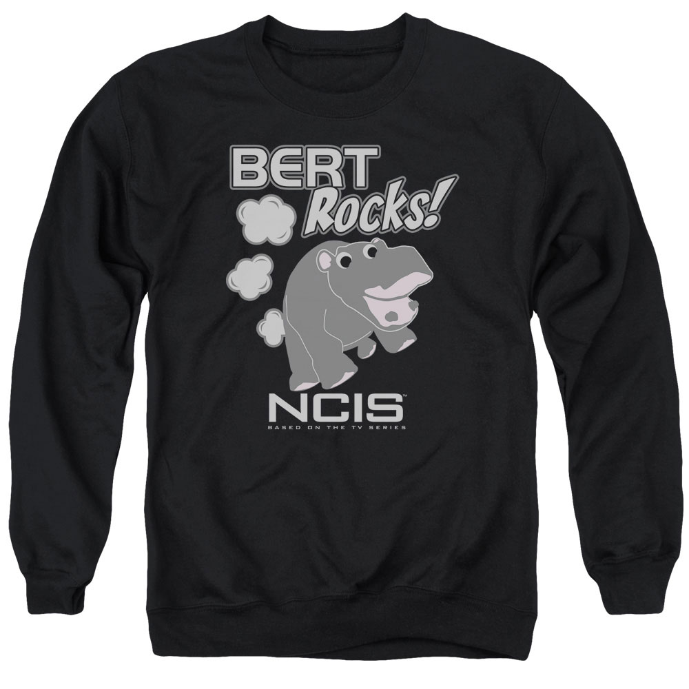 NCIS & Bert Rocks Long Sleeve Adult Crewneck Sweatshirt, Black - 2X
