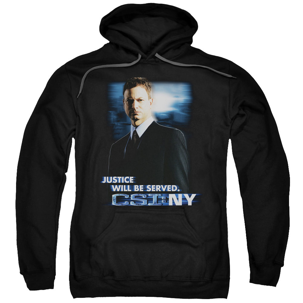 CBS978-AFTH-7 CSI NY & Justice Served Adult Pull-Over Hoodie, Black - 4X -  Trevco