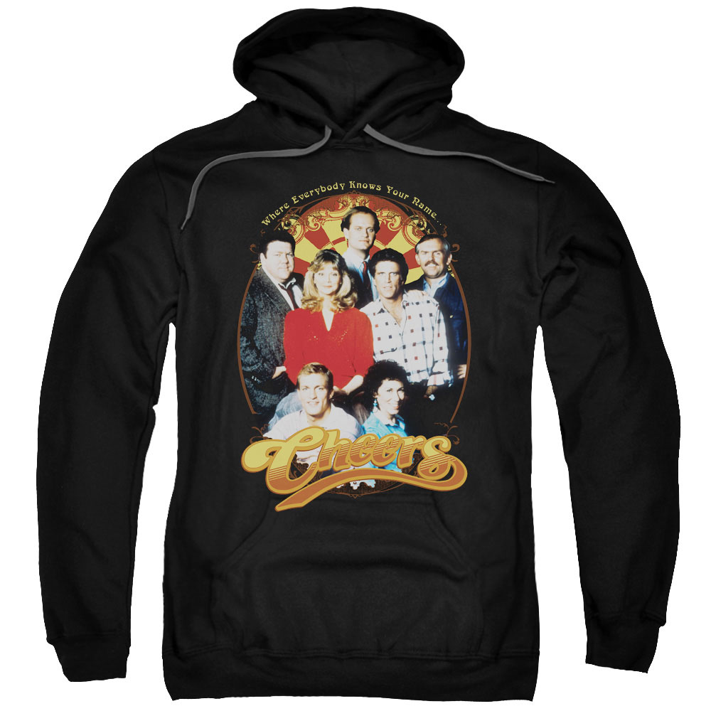 CBS986-AFTH-8 Cheers & Group Shot Adult Pull-Over Hoodie, Black - 5X