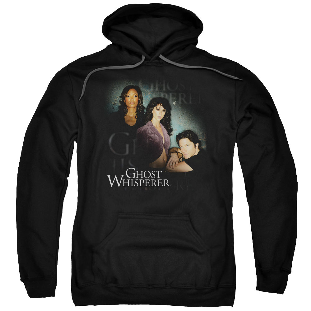 CBS995-AFTH-8 Ghost Whisperer & Diagonal Cast Adult Pull-Over Hoodie, Black - 5X