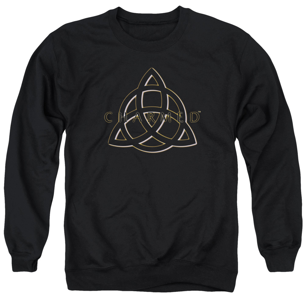 Charmed & Triple Linked Logo Long Sleeve Adult Crewneck Sweatshirt, Black - 2X