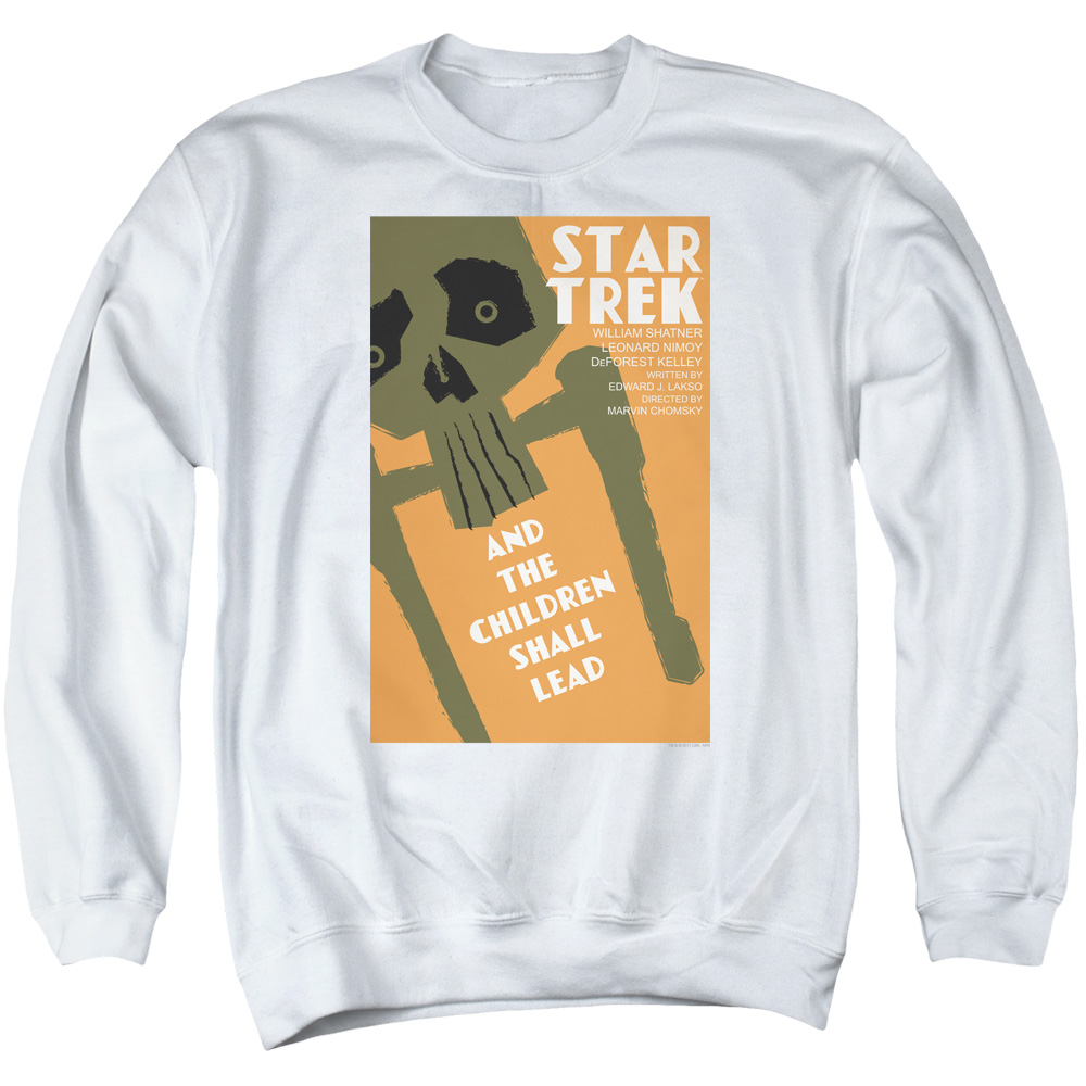 Star Trek & Tos Episode 59 Long Sleeve Adult Crewneck Sweatshirt, White - Large