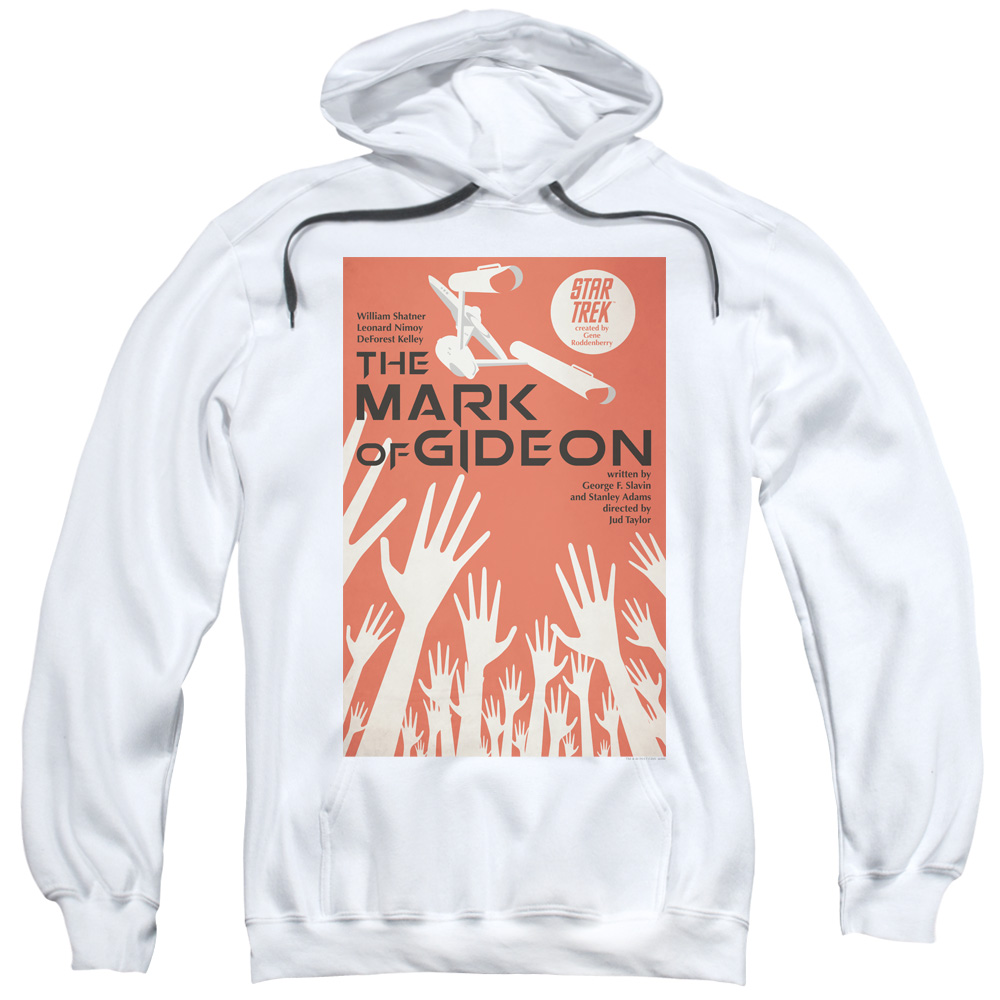 CBS2008-AFTH-2 Star Trek & Tos Episode 71 Adult Pull-Over Hoodie, White - Medium