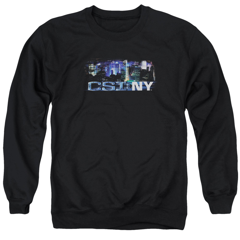 CSI NY & Never Rests Long Sleeve Adult Crewneck Sweatshirt, Black - Large