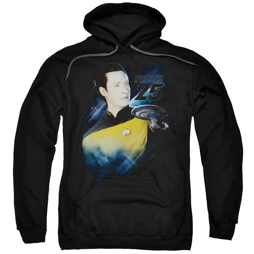 Star Trek & Data 25th Adult Pull-Over Hoodie, Black - 5X