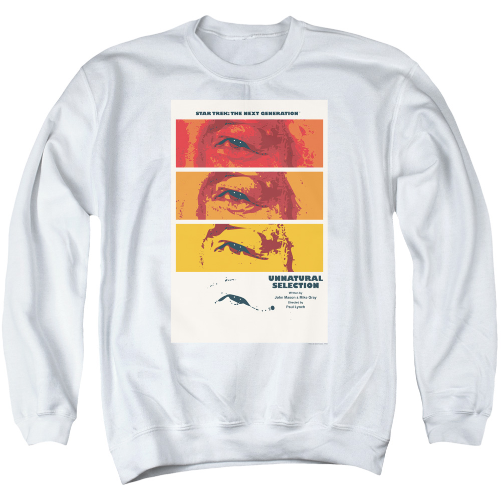 Star Trek & TNG Season 2 Episode 7 Long Sleeve Adult Crewneck Sweatshirt, White - Large