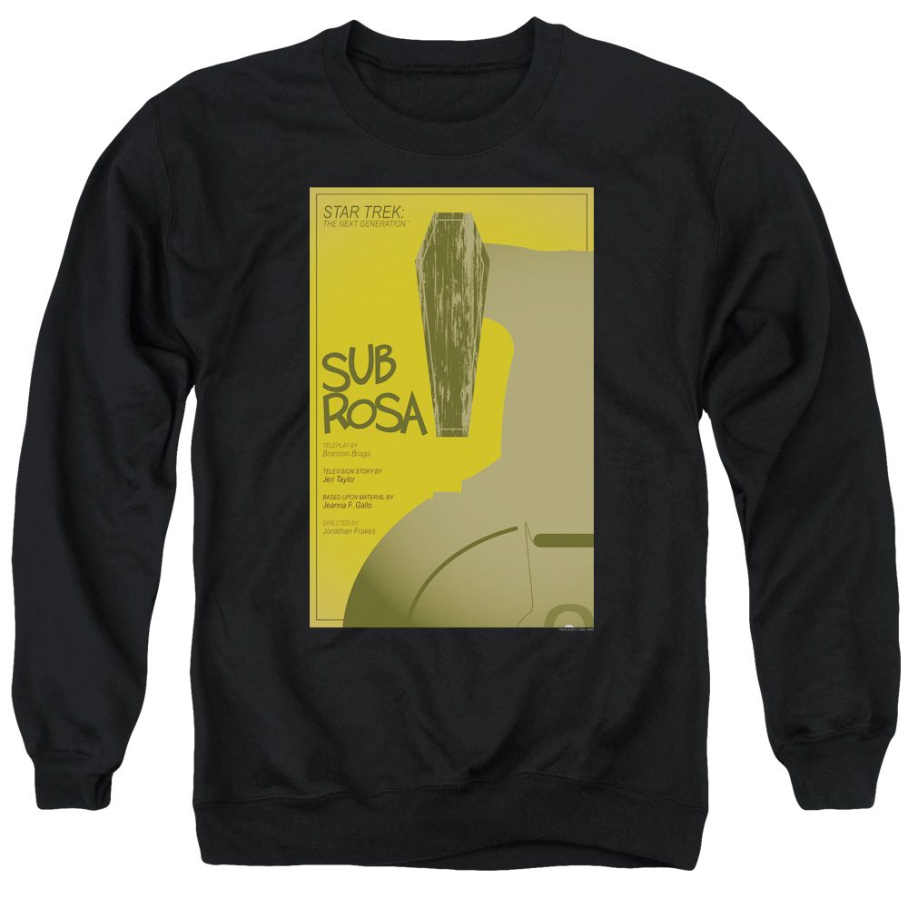 Star Trek & TNG Season 7 Episode 14 Long Sleeve Adult Crewneck Sweatshirt, Black - Large