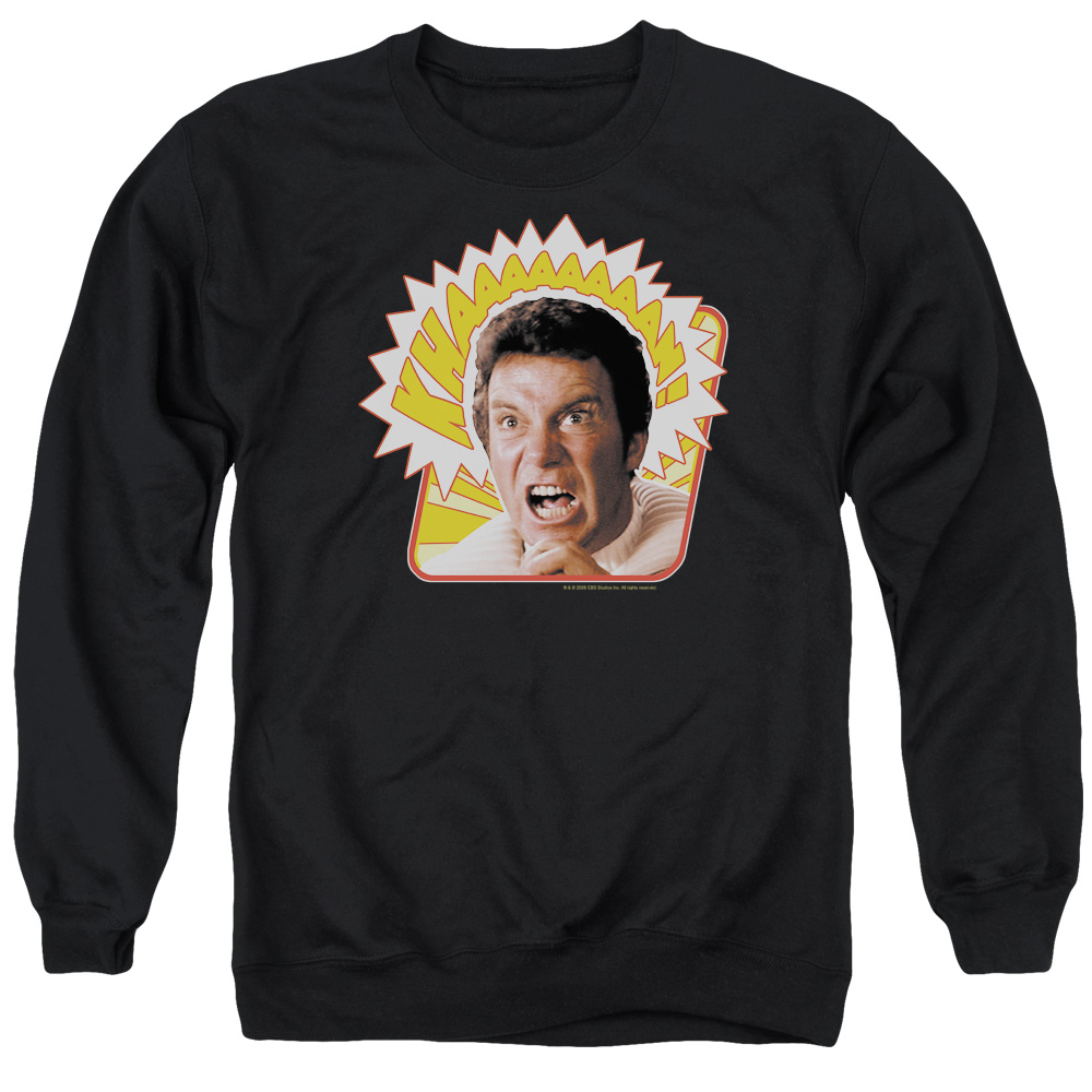 Star Trek & Khaaaaaan Long Sleeve Adult Crewneck Sweatshirt, Black - 2X