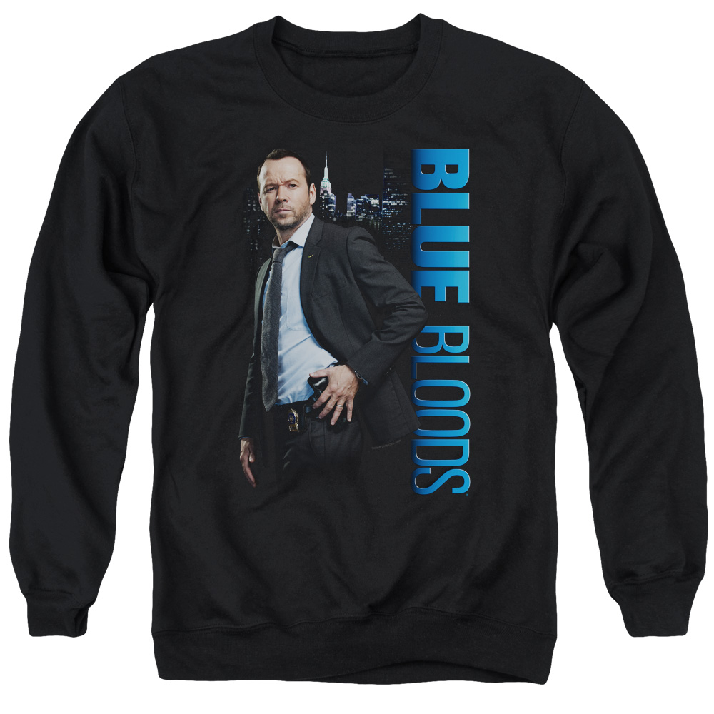Blue Bloods & Danny Long Sleeve Adult Crewneck Sweatshirt, Black - Extra Large