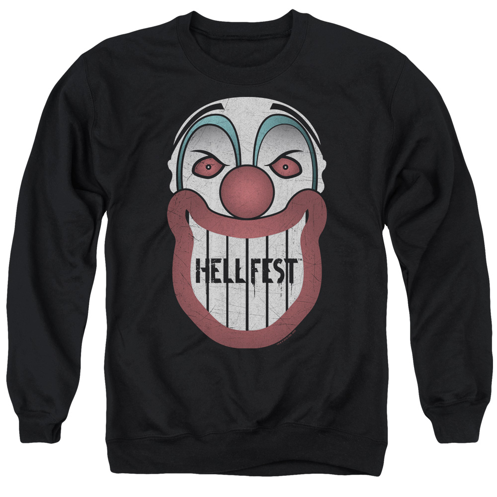 Hell Fest & Facade Long Sleeve Adult Crewneck Sweatshirt, Black - 2X