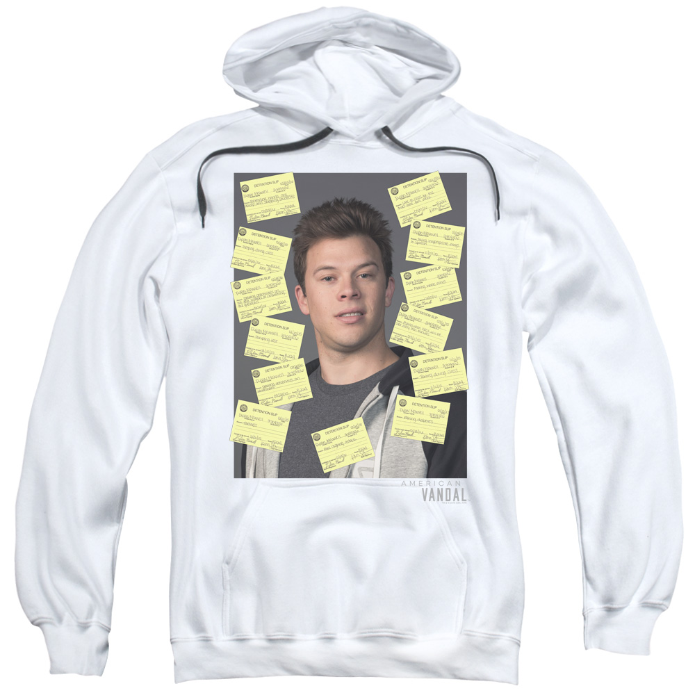 American Vandal & Detention Adult Pull-Over Hoodie, White - Small