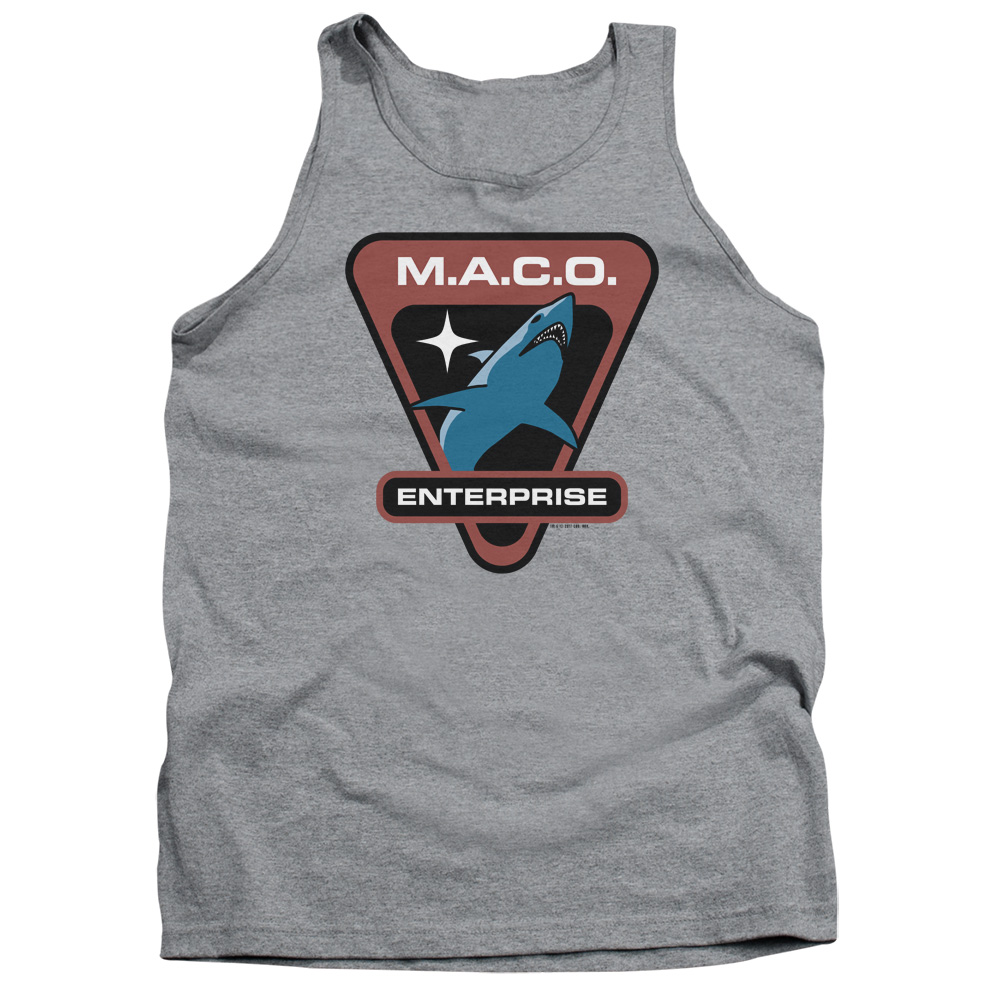 CBS1871-TK-2 Star Trek & Maco Patch Adult Cotton Tank Top, Athletic Heather - Medium