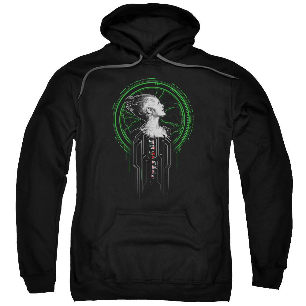 Star Trek & Borg Queen Adult Pull-Over Hoodie, Black - Medium