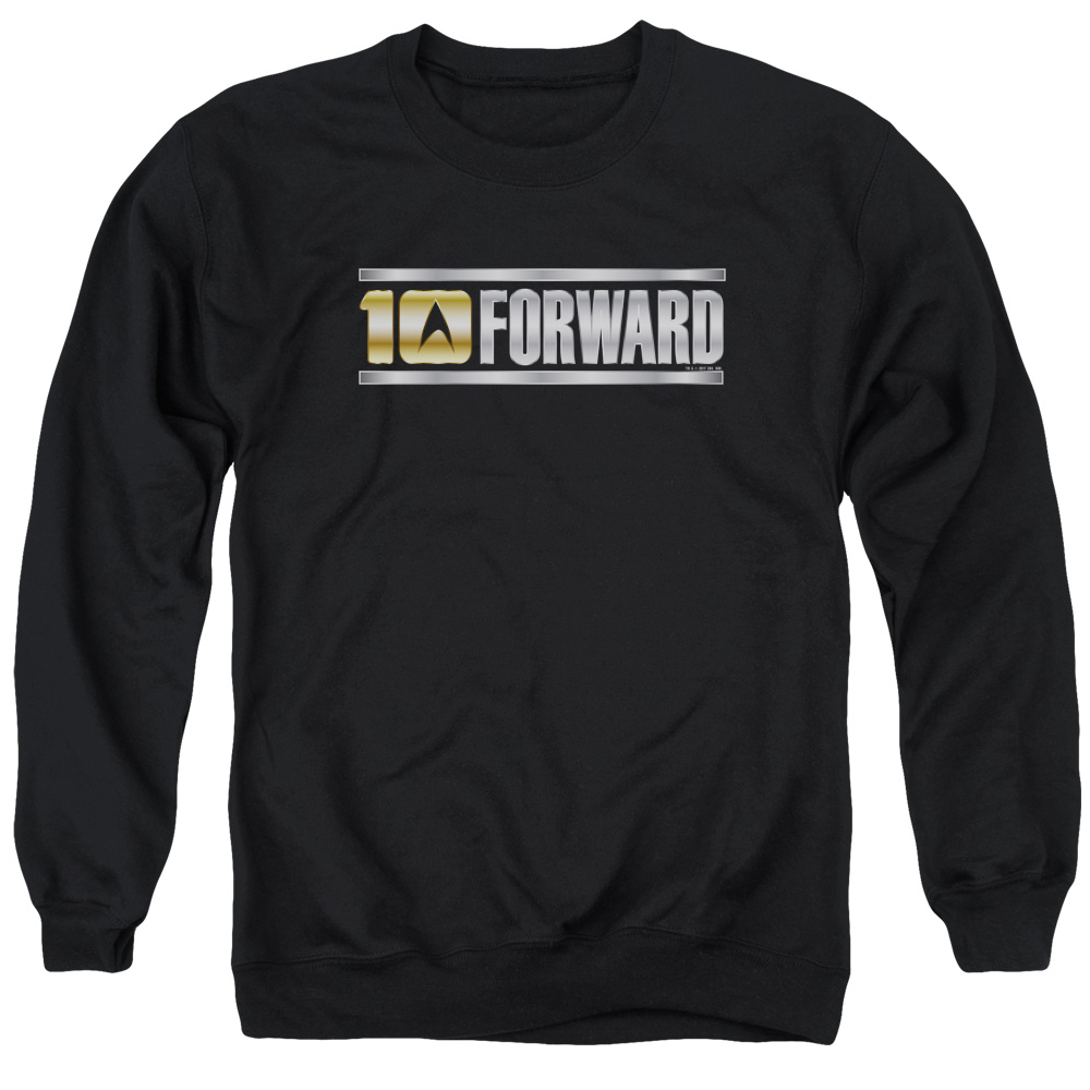 Star Trek & Ten Forward Long Sleeve Adult Crewneck Sweatshirt, Black - Medium