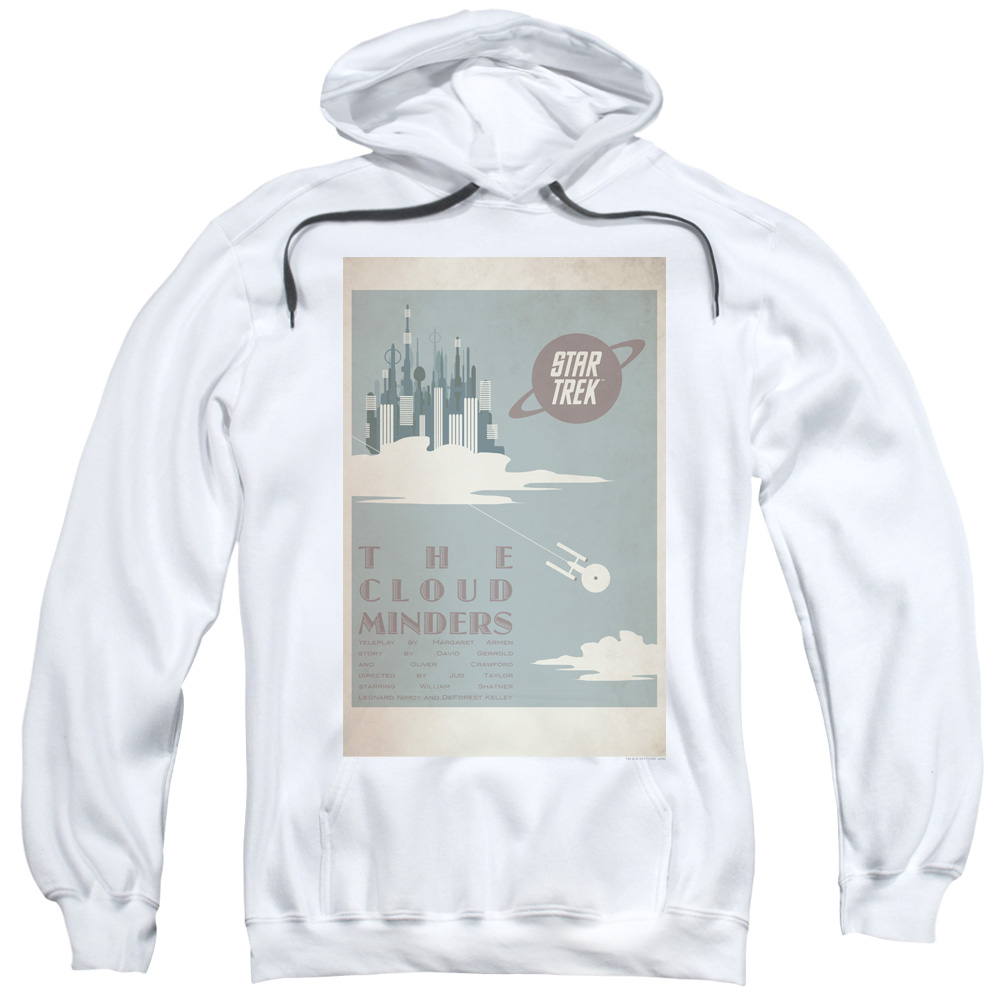 CBS2013-AFTH-2 Star Trek & Tos Episode 76 Adult Pull-Over Hoodie, White - Medium