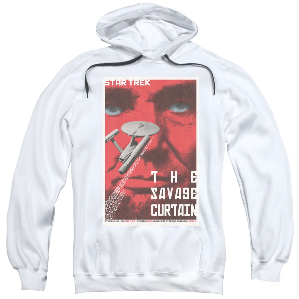 CBS2014-AFTH-2 Star Trek & Tos Episode 77 Adult Pull-Over Hoodie, White - Medium