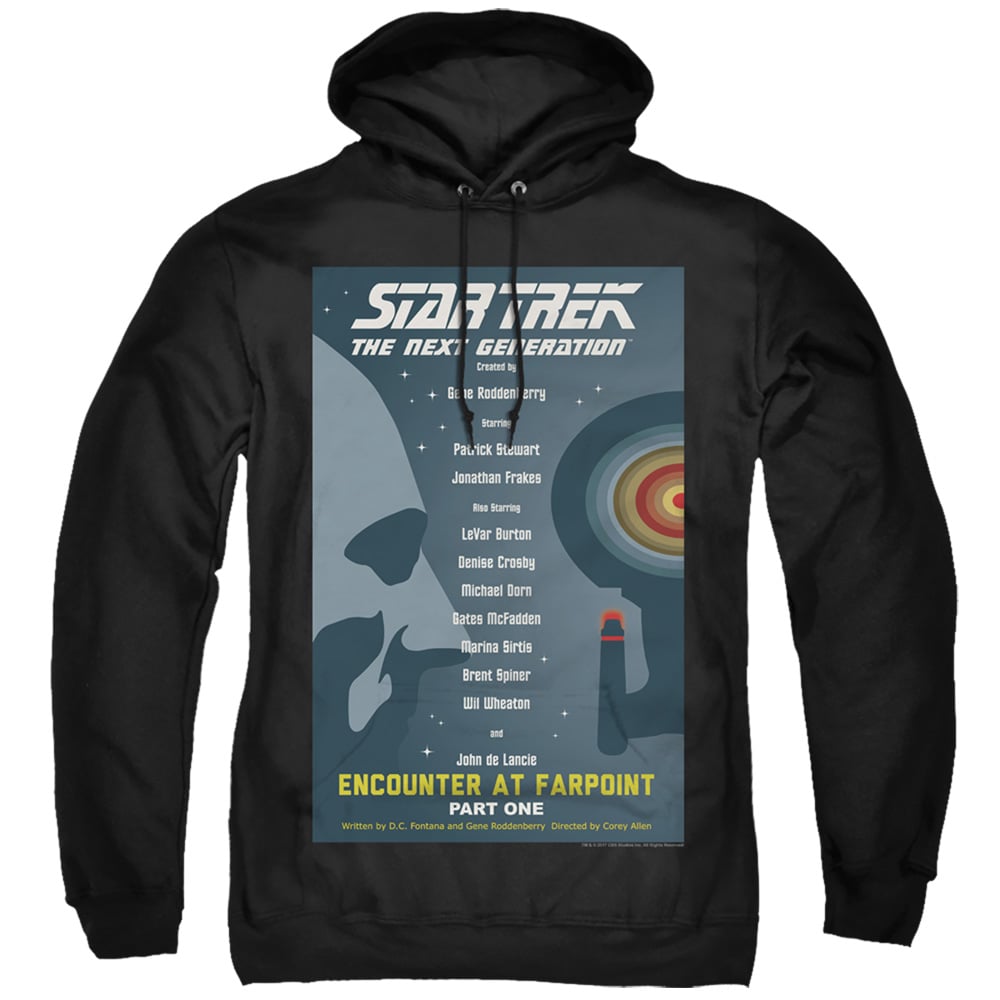 CBS2017B-AFTH-7 Star Trek & TNG Season 1 Episode 1 Adult Pull-Over Hoodie, Black - 4X -  Trevco