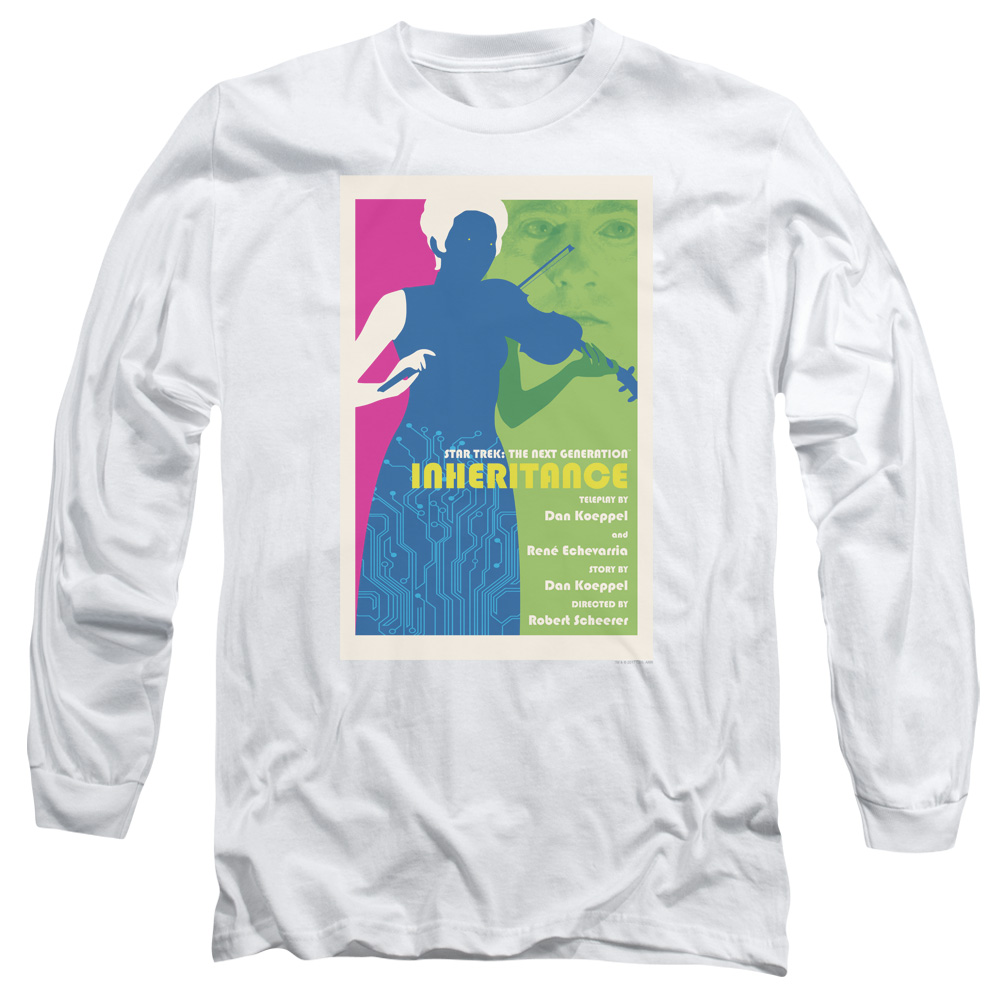 CBS2177-AL-4 Star Trek & TNG Season 7 Episode 10 Long Sleeve Cotton Adult 18-1 T-Shirt, White - Extra Large