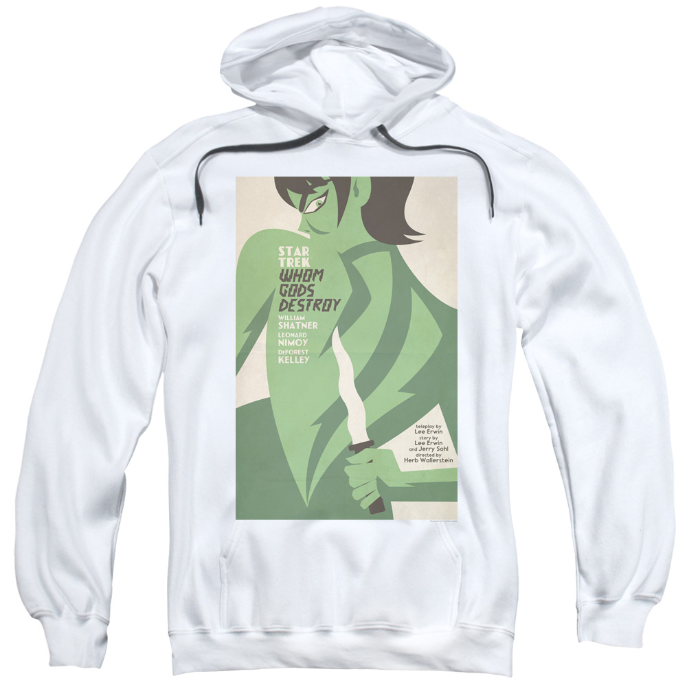 CBS2006-AFTH-2 Star Trek & Tos Episode 69 Adult Pull-Over Hoodie, White - Medium