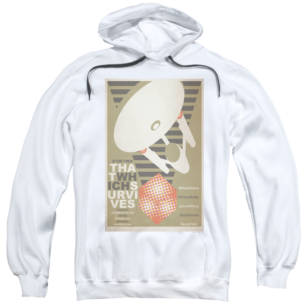 CBS2009-AFTH-2 Star Trek & Tos Episode 72 Adult Pull-Over Hoodie, White - Medium