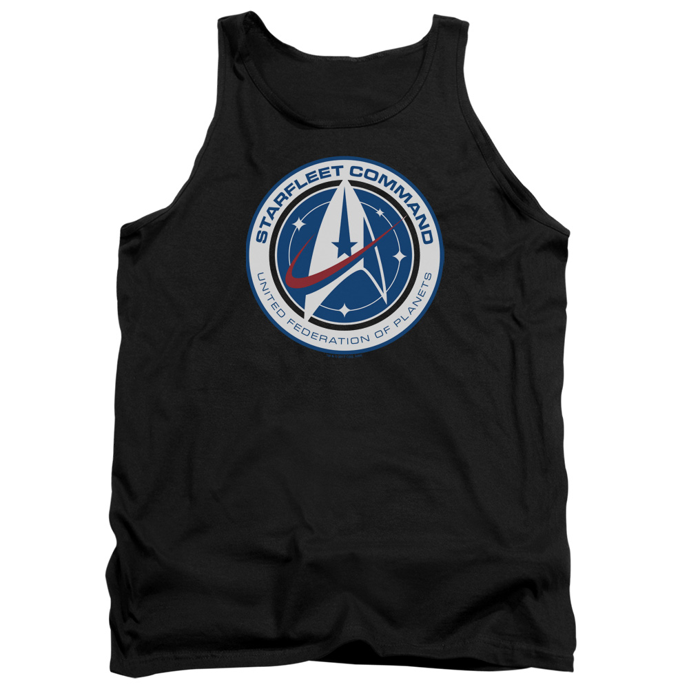 CBS2287-TK-4 Star Trek Discovery & Starfleet Command Adult Cotton Tank Top, Black - Extra Large