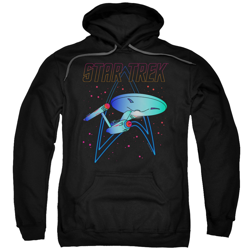 Star Trek & Neon Trek Adult Pull-Over Hoodie, Black - 2X