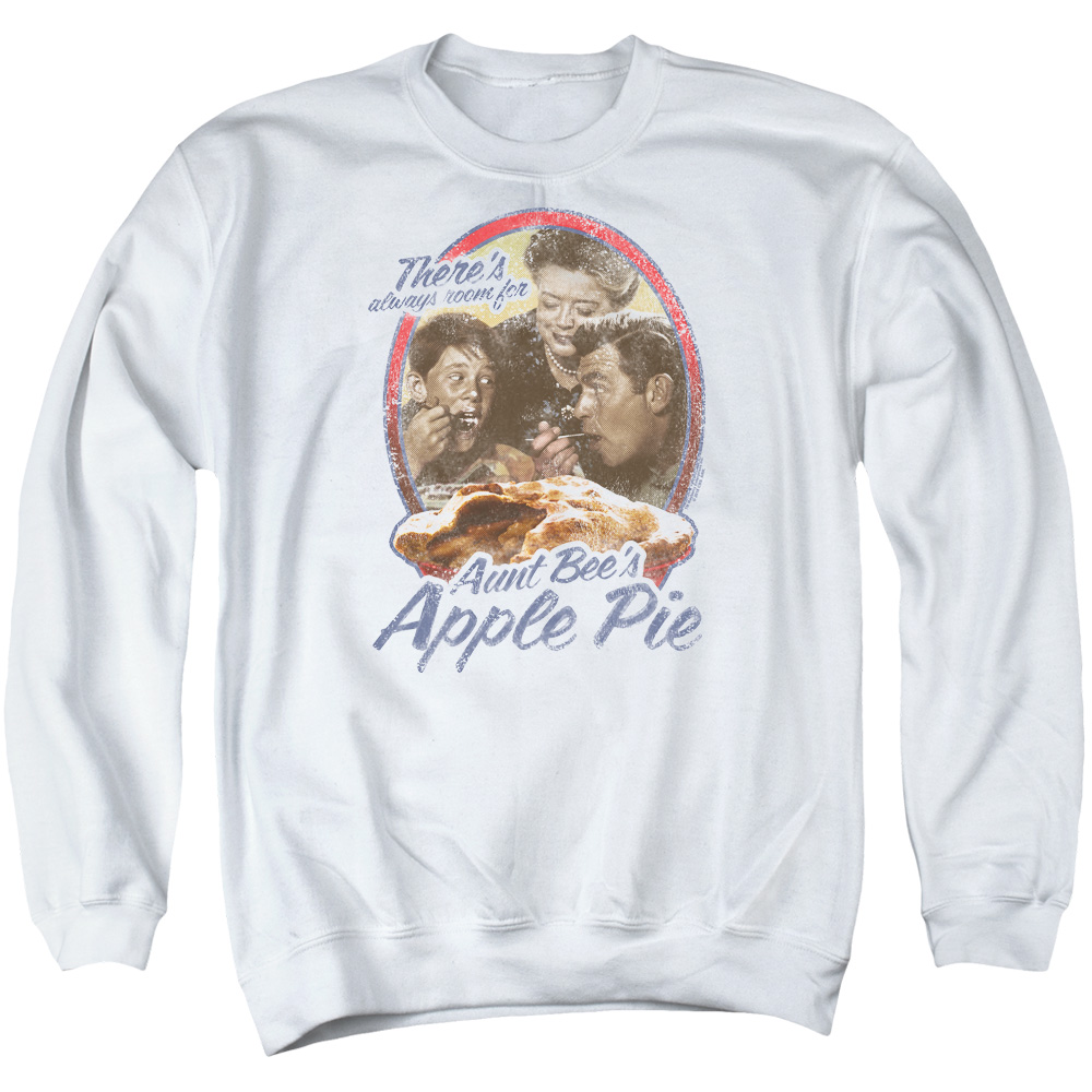 CBS2393-AS-5 Andy Griffith & Apple Pie Long Sleeve Adult Crewneck Sweatshirt, White - 2X -  Trevco