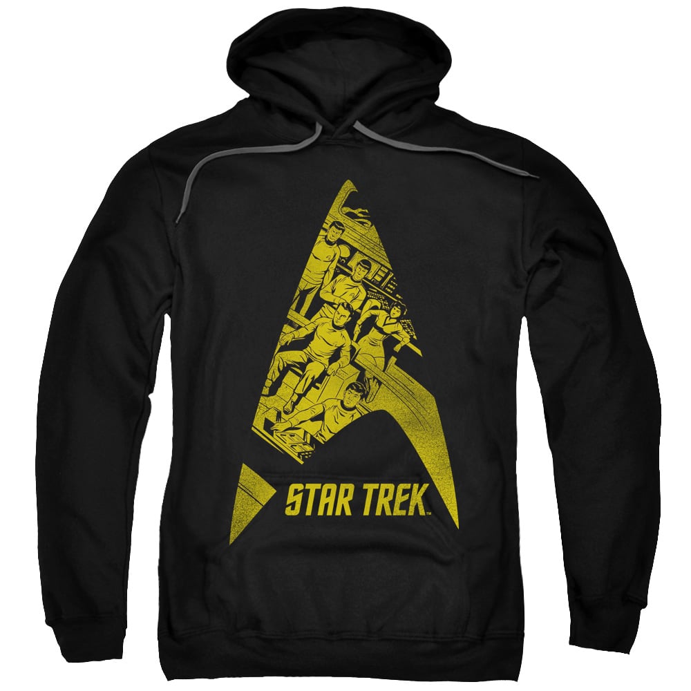 CBS1476-AFTH-7 Star Trek & Delta Crew Adult Pull-Over Hoodie, Black - 4X -  Trevco