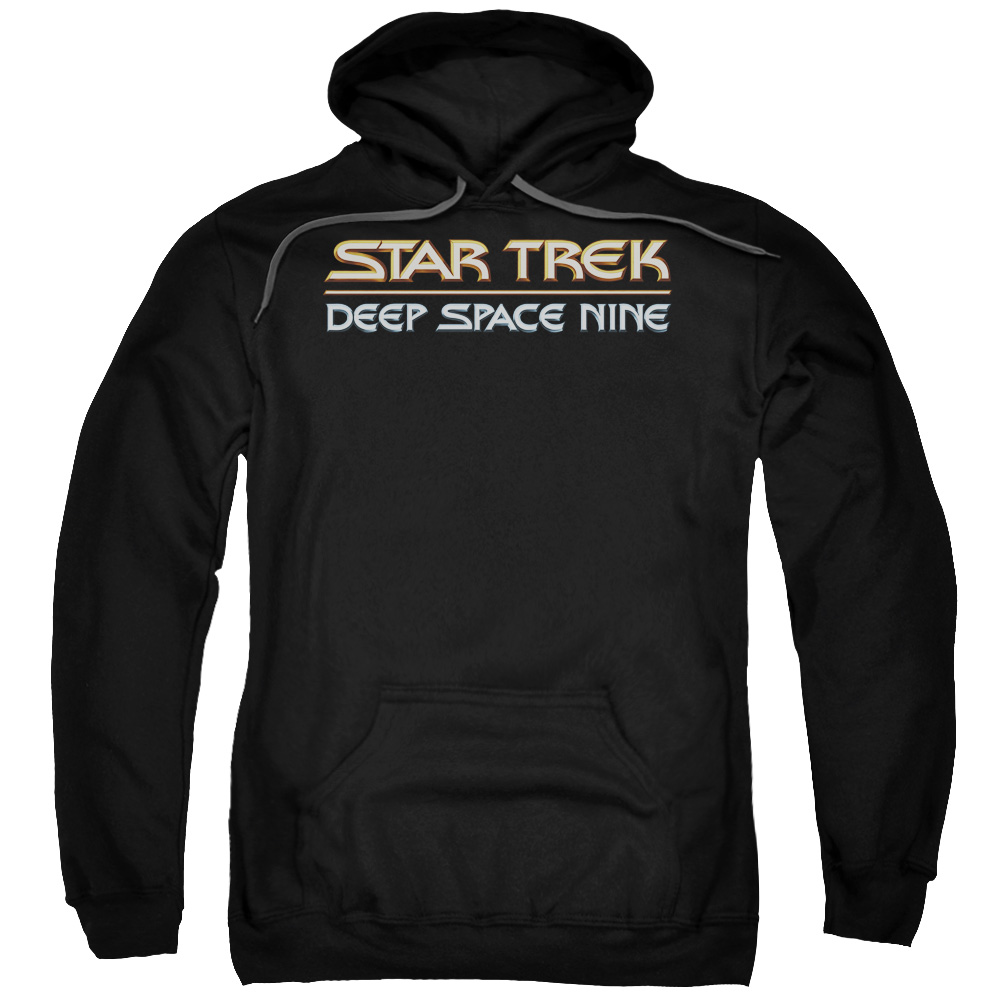 CBS152-AFTH-7 Star Trek & Deep Space Nine Logo Adult Pull-Over Hoodie, Black - 4X -  Trevco