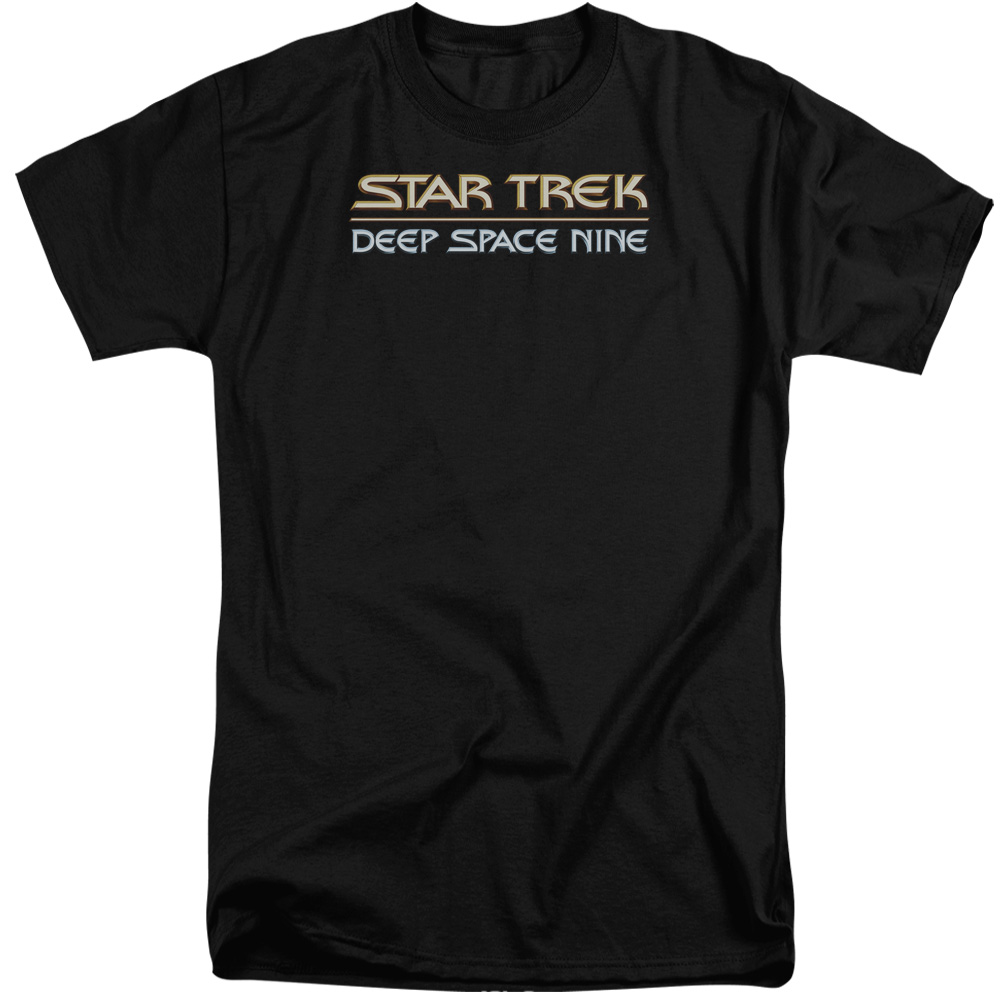 CBS152-ATT-6 Star Trek & Deep Space Nine Logo Short Sleeve Cotton Adult Tall Fit T-Shirt, Black - 3X -  Trevco