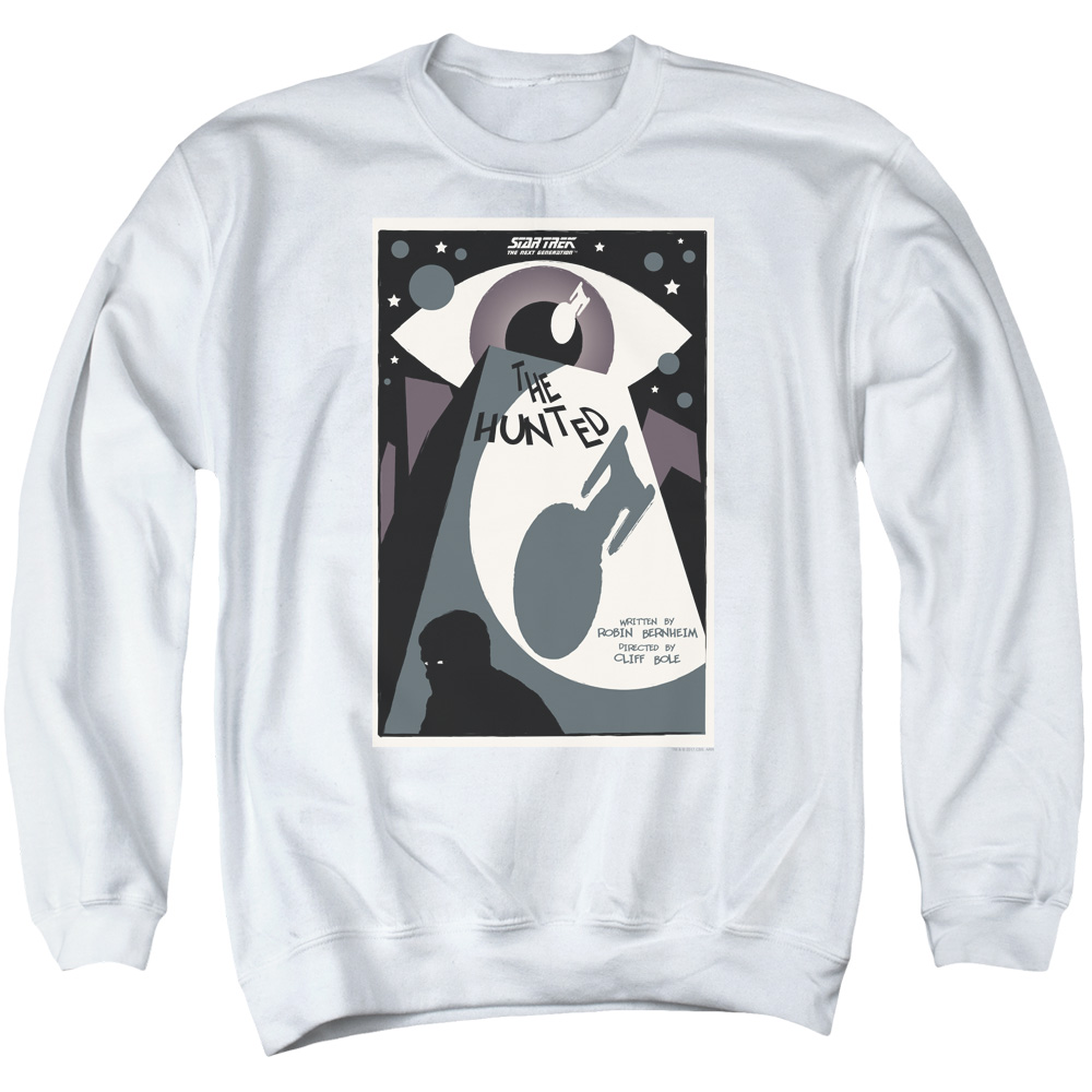 CBS2075-AS-4 Star Trek & TNG Season 3 Episode 11 Long Sleeve Adult Crewneck Sweatshirt, White - Extra Large