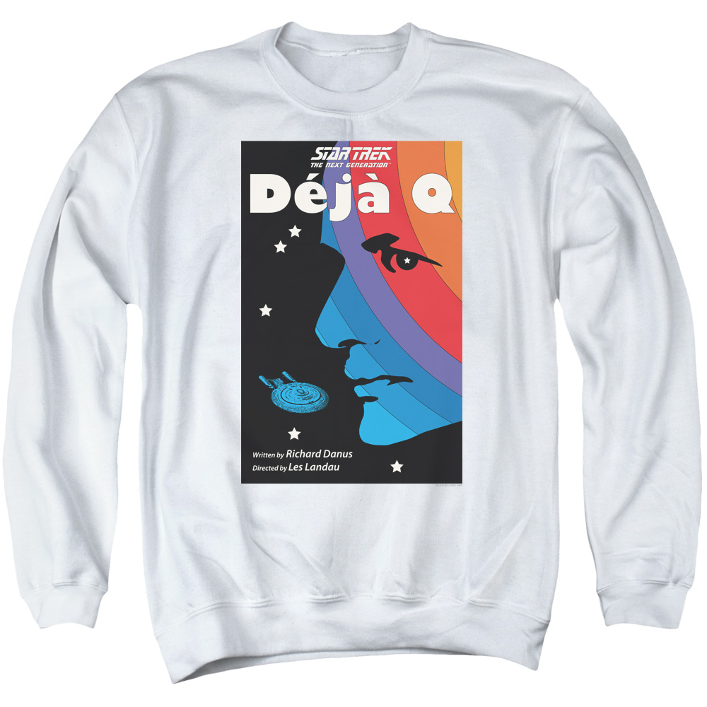 CBS2077-AS-4 Star Trek & TNG Season 3 Episode 13 Long Sleeve Adult Crewneck Sweatshirt, White - Extra Large
