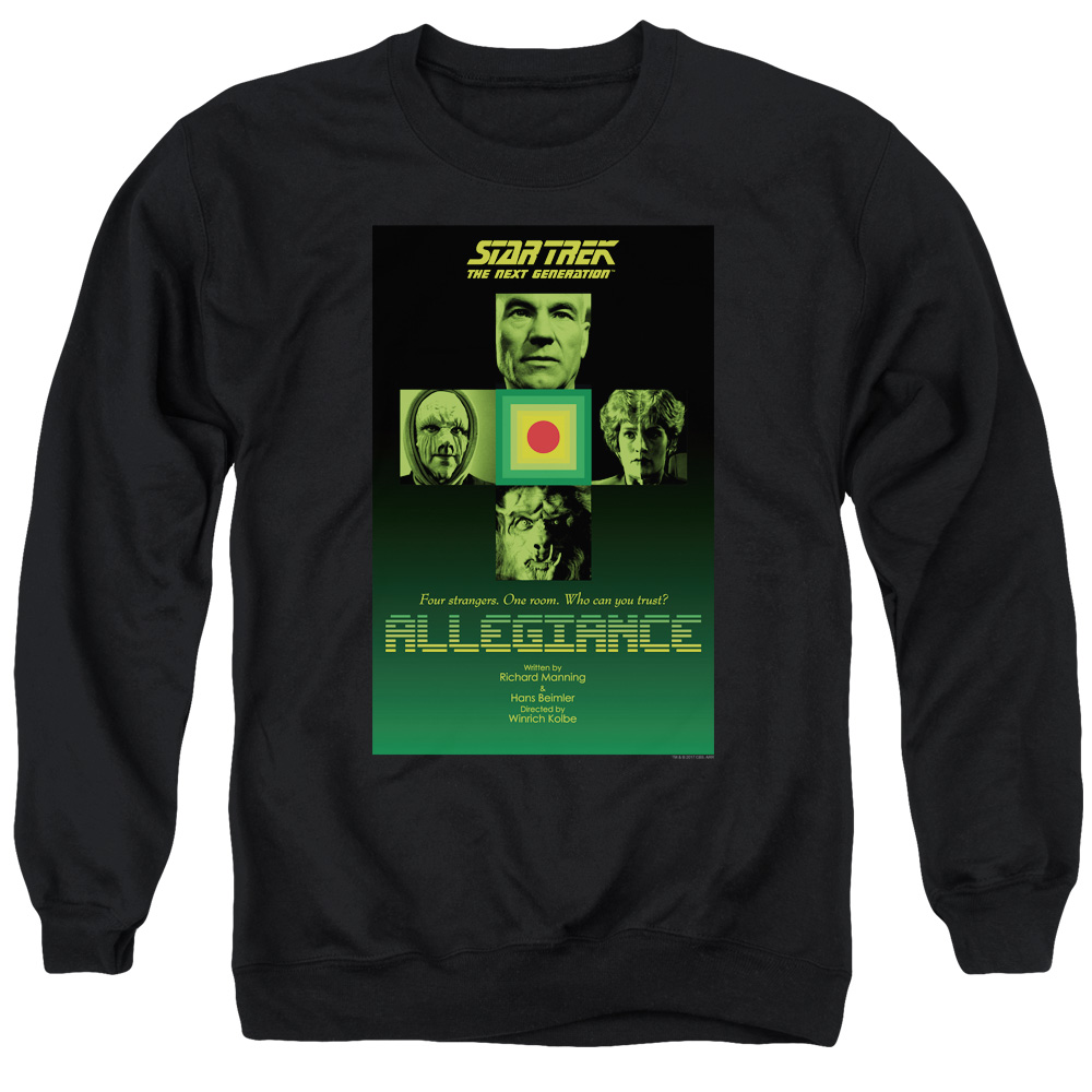 Star Trek & TNG Season 3 Episode 18 Long Sleeve Adult Crewneck Sweatshirt, Black - Large