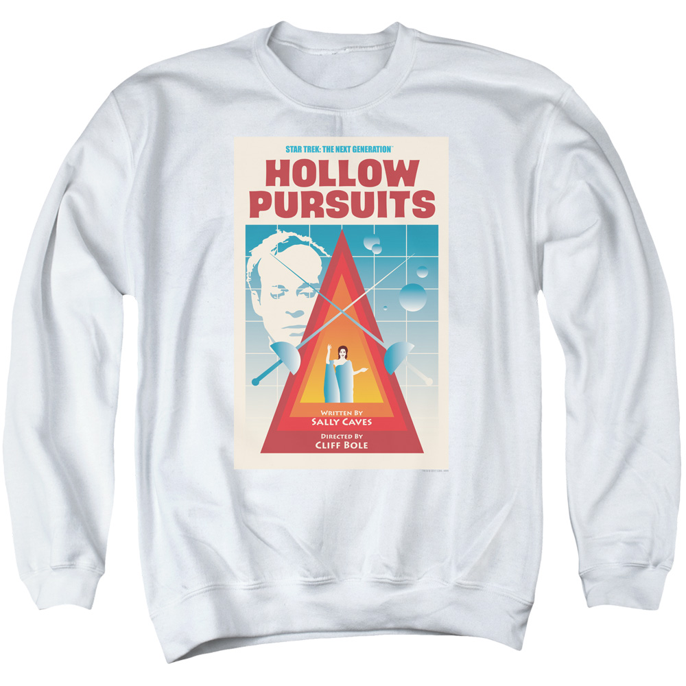 Star Trek & TNG Season 3 Episode 21 Long Sleeve Adult Crewneck Sweatshirt, White - Extra Large