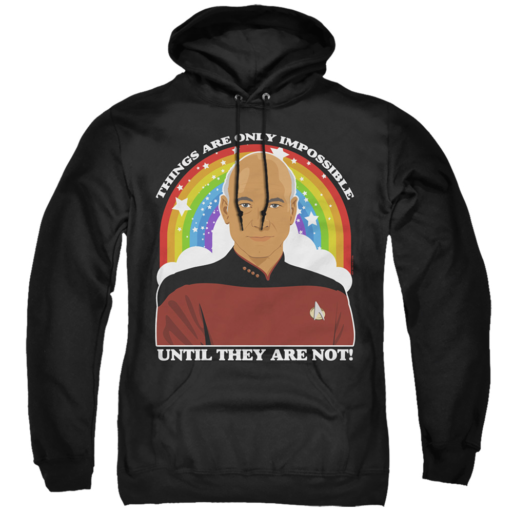 CBS2662-AFTH-1 Star Trek the Next Generation & Impossible Adult Pull-Over Hoodie, Black - Small
