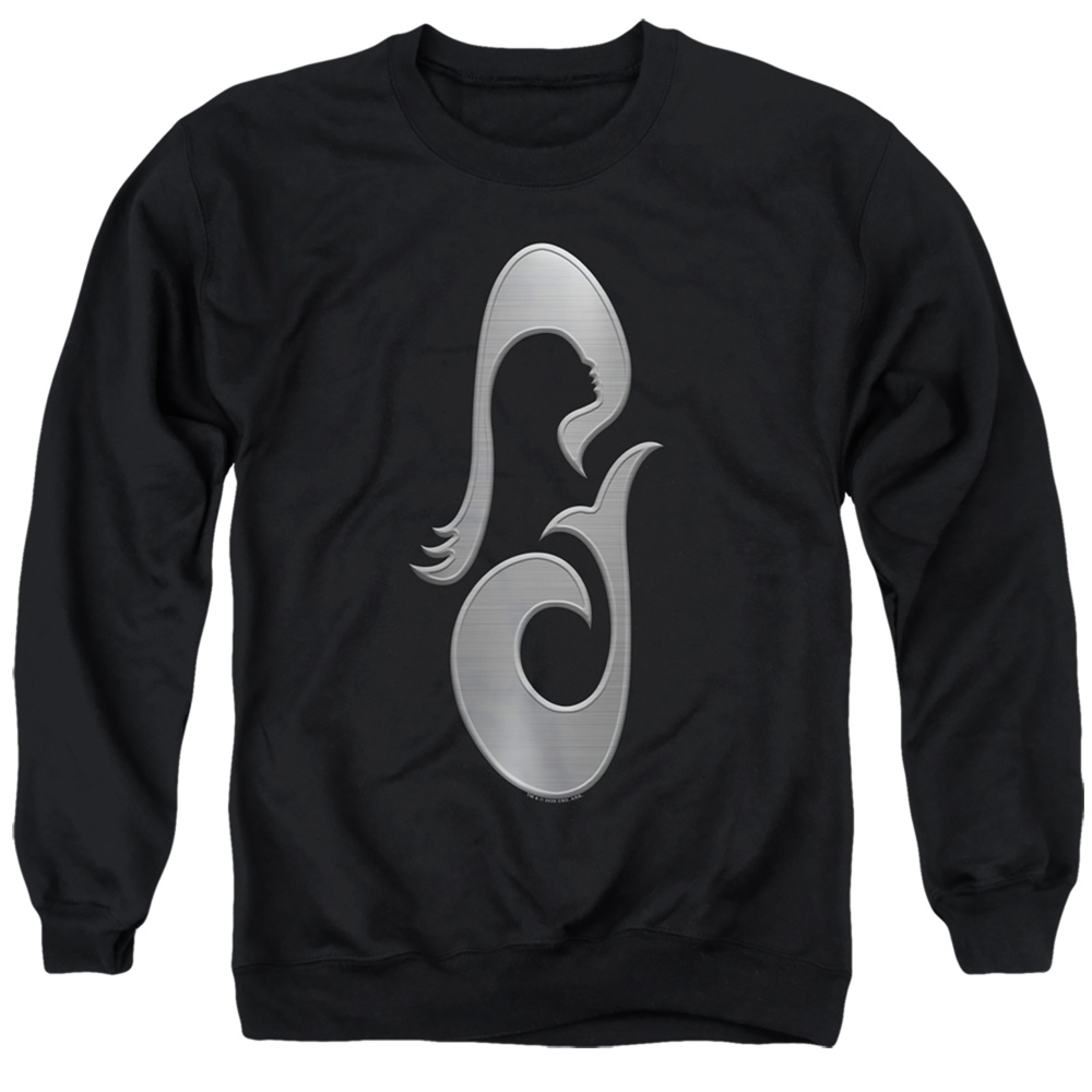 Star Trek Picard & La Sirena Metal Icon Long Sleeve Adult Crewneck Sweatshirt, Black - Medium