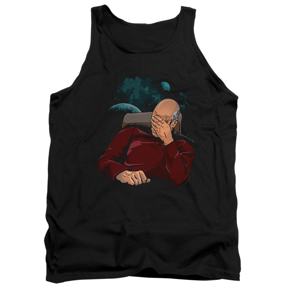 Star Trek & Facepalm Adult Cotton Tank Top, Black - Medium