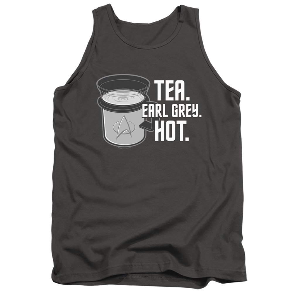 CBS1888-TK-1 Star Trek & Earl Grey Adult Cotton Tank Top, Charcoal - Small