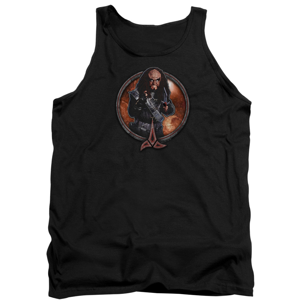 Star Trek & Gowron Adult Cotton Tank Top, Black - Medium