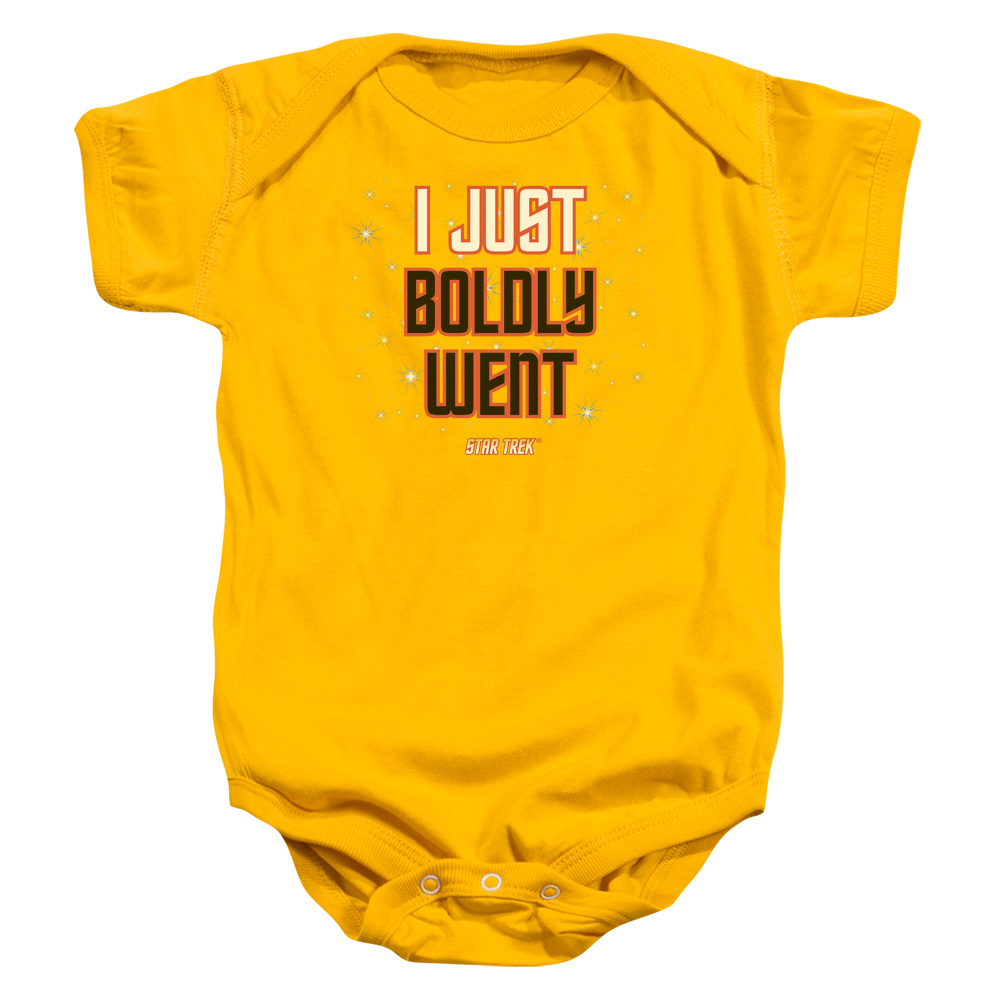 Star Trek & Boldly Went Infant Cotton Snapsuit, Gold - Small - 6 Months