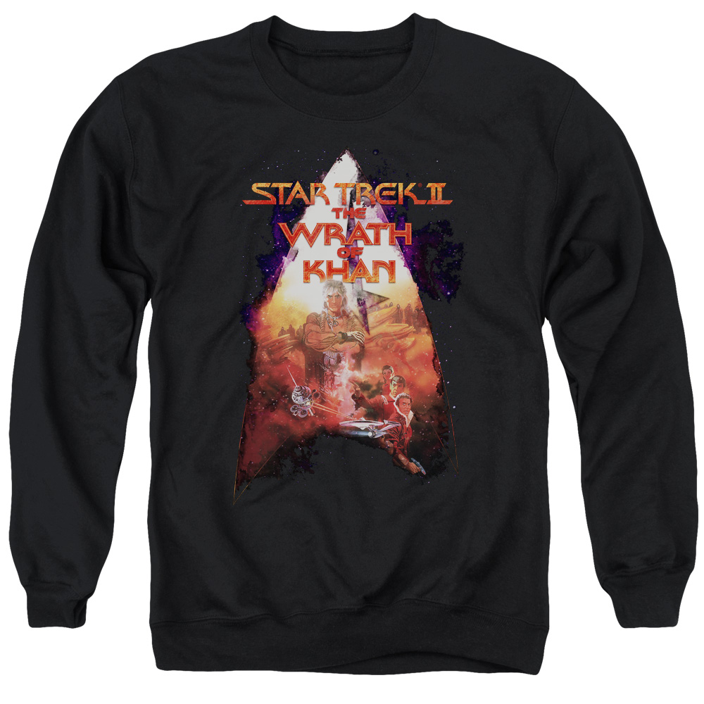 Star Trek & Twok Poster Long Sleeve Adult Crewneck Sweatshirt, Black - Small
